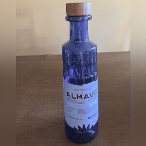 Empty Almave Blanco Non-Alcoholic Blue Agave Spirit Bottle